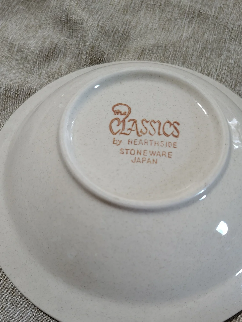 Hearthside Neutral Cream Stoneware Bowl with Rustic Brown
